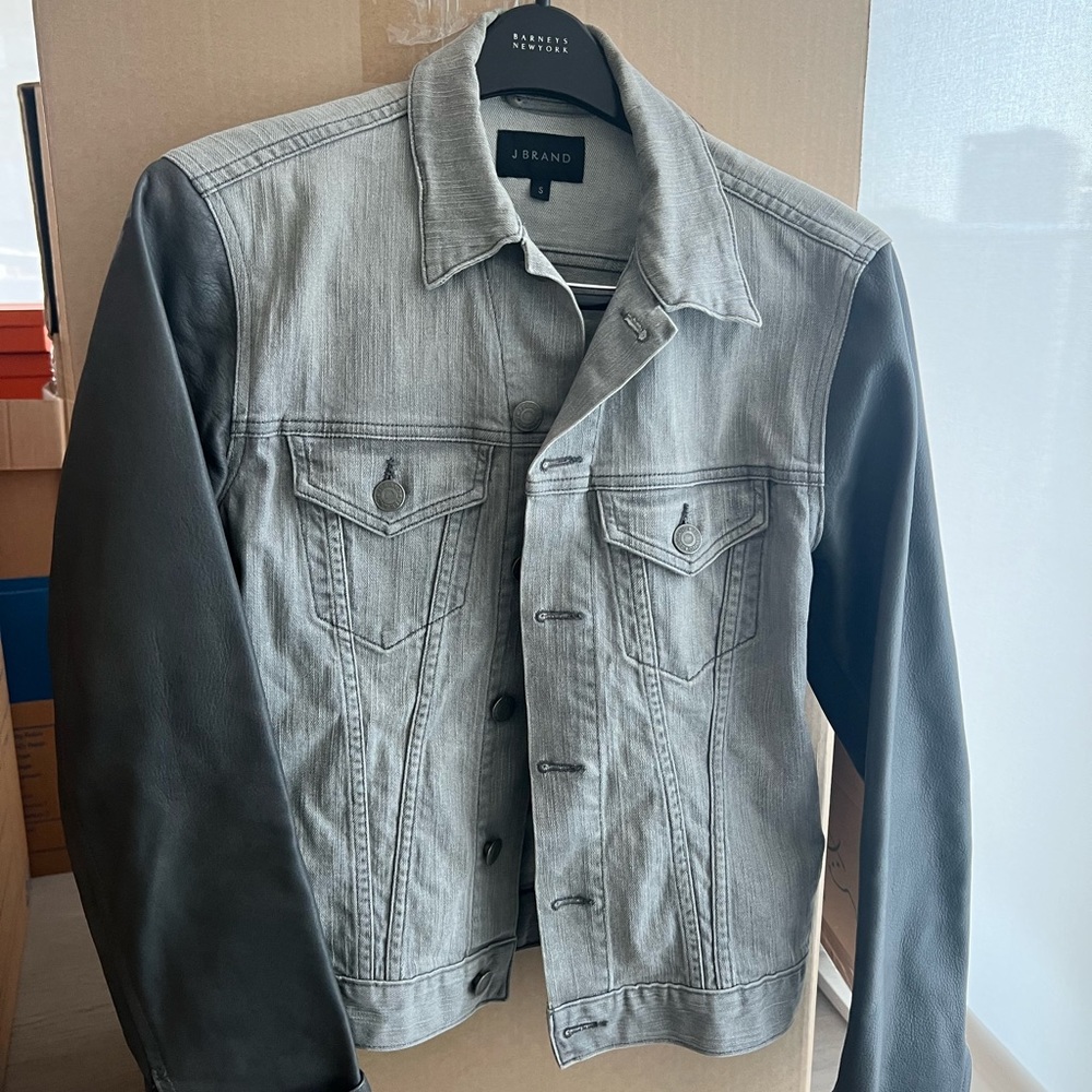 J brand leather denim jacket